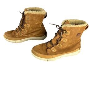 Sorel Women's Explorer II Joan Faux Fur Waterproof Boot Velvet Tan, Fawn, US 9.5
